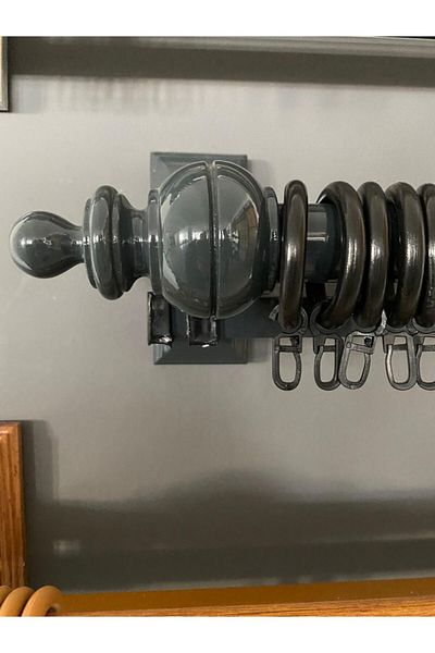 KİP PERDE & AKSESUARLARI Curtain Anthracite Rustic Hanger Pipe and Single Rail Set 275 cm