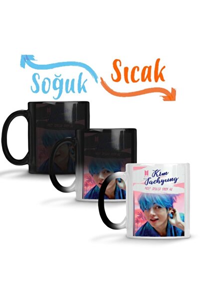 Baskı Dükkanı Taehyung Bts Persona Sihirli Kupa Bardak Porselen