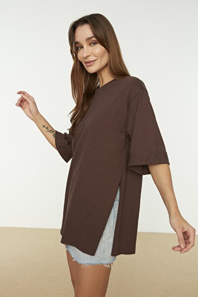 Trendyol Collection T-Shirt - Brown - Regular fit