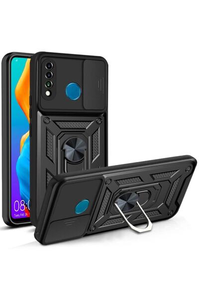 Fibaks حافظة متوافقة مع P30 Lite مع درع حماية للكاميرا مع حلقة انزلاقية