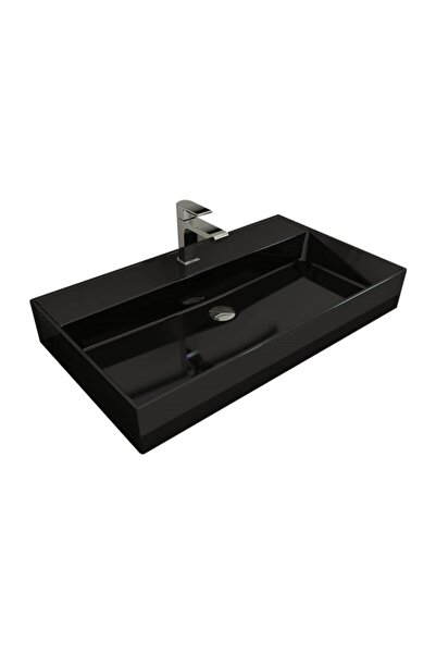 Bocchi Milano Tezgah Üstü Lavabo 80 Cm Parlak Siyah 1377-005-0126