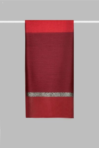 ARMANDA Double Colored Shawl - Red-burgundy