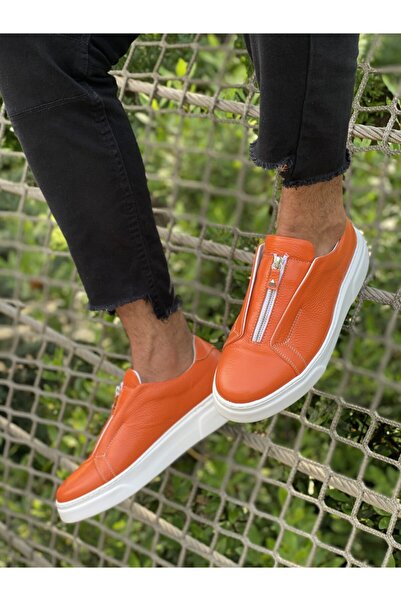 SARDINELLI Turuncu - Eva Taban Iç Dış Hakiki Deri Fermuarlı Sneakers