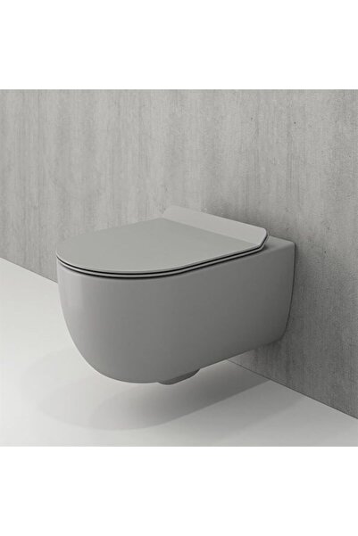 Bocchi V Tondo Rimless Asma Klozet Kanalsız Kısa Kapak Hariç Mat Gri 1417-006-0128