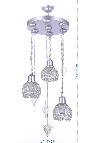 polataydinlatma Hürrem 3 Lü Sarkıt Avize (gümüş)