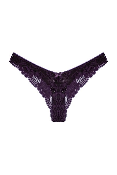 HNX Pachet de 2 chiloți de damă cu dantelă cu talie înaltă, cu tăietură braziliană