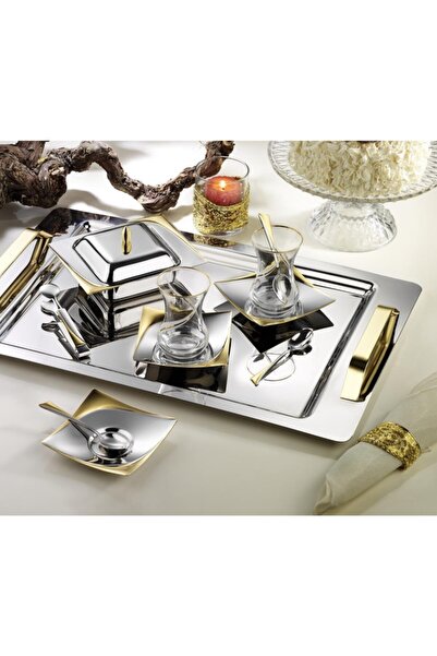 Tiamo طقم شاي إيليا ذهبي 40 قطعة / لـ 12 شخص