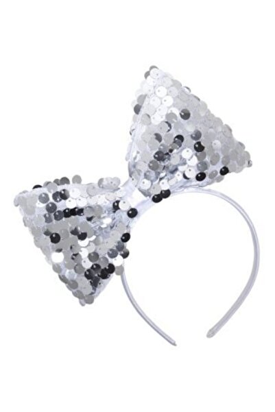 parti sürprizi Ασημί Χρώμα Κορώνα με Κορδέλα Παγιέτα 1 Τεμάχιο