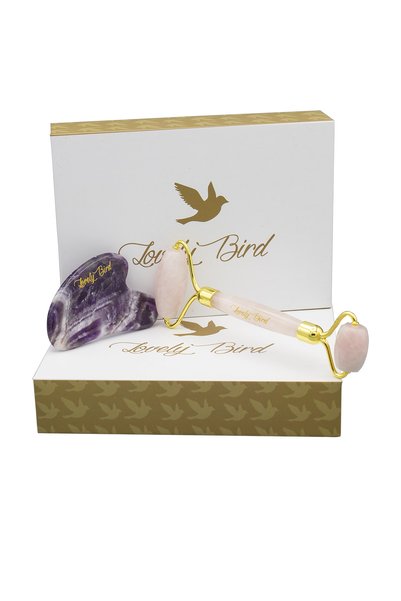 Lovelybird Kuvars Roller Ve Ametist Gua Sha Taşı
