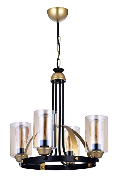 özpolataydınlatma Antonella 4 Lü Camlı Avize (siyah)