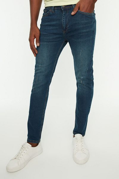 Trendyol Collection Indigo Tapered Skinny Jeans - Stretch- und Destroyed-Jeans TMNAW21JE0168