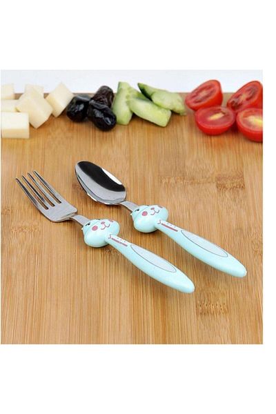 Baroness Green Figured Luxury Steel Food and Spoon Set