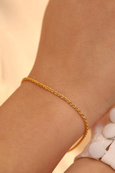 MİLET KUYUMCULUK 14 Ayar Altın Orta Kalın Halat Zincir Bileklik
