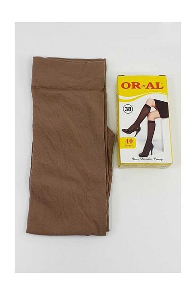 Oral Çorap Women's Mousse 38 Bronze Color 12 Pieces Trouser Sports Socks