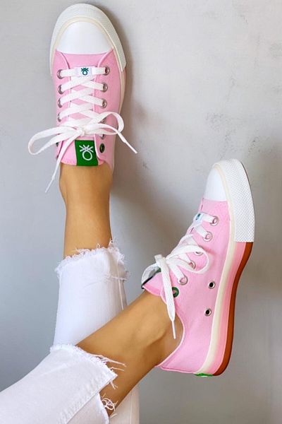 United Colors of Benetton Bn-30176 Benetton Leinen-Sneaker – Rosa