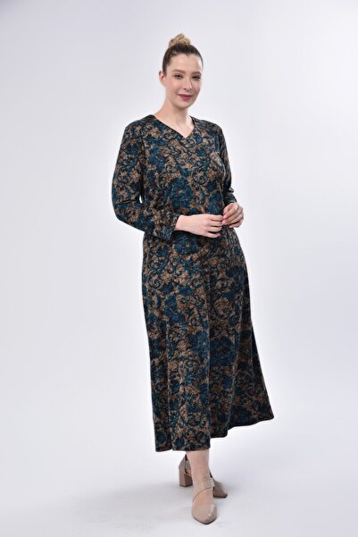 LİKAPA Άνετο, κομψό, χιτζάμπ φόρεμα μαμάς με μοτίβο με κύπελλα