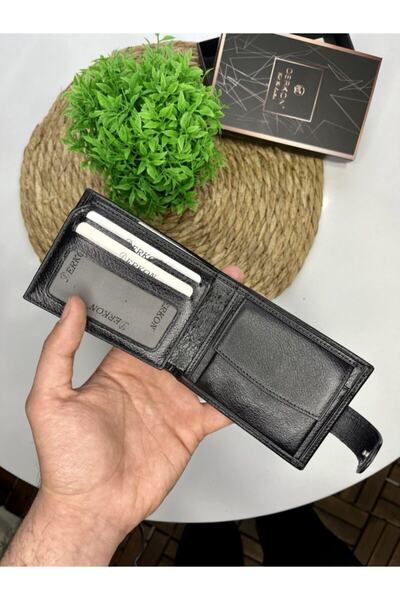 DERKON Portofel din piele cu capac exterior si portmoneu