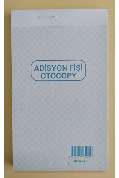 DEFTERSAN Adisyon Fişi 12 Adet Otokopili