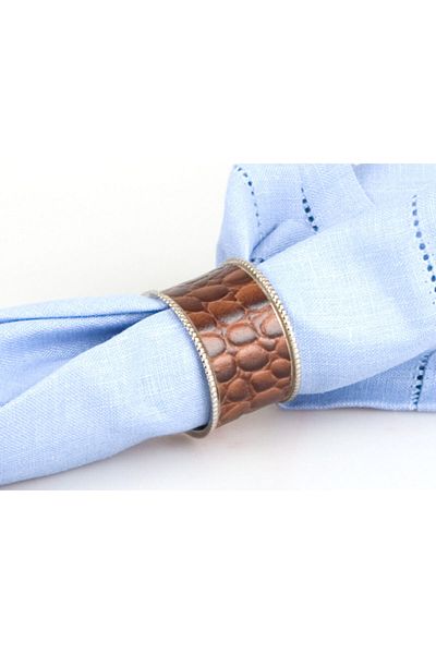 KANCAEV Leopard Napkin Holder, Brown Sold in 12 Pieces.
