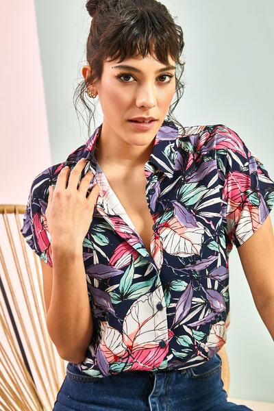 Bianco Lucci Több mintás denevér ujjú női ing