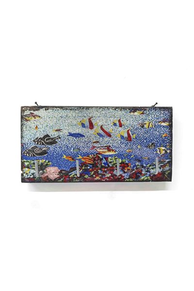 CajuArt Decorative Mosaic Hanger - Wooden Keychain, Aquarium Fish