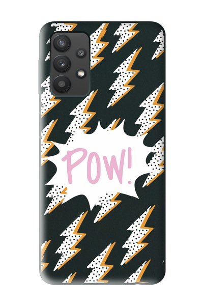 Spoyi حافظة هاتف إطلاق سوداء متوافقة مع هاتف Samsung A52 مع تصميم Pow