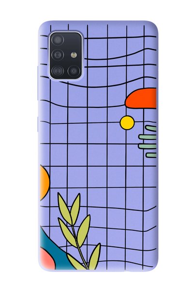 Spoyi حافظة هاتف Samsung A51 متوافقة مع تصميم الخط Lilac Launch