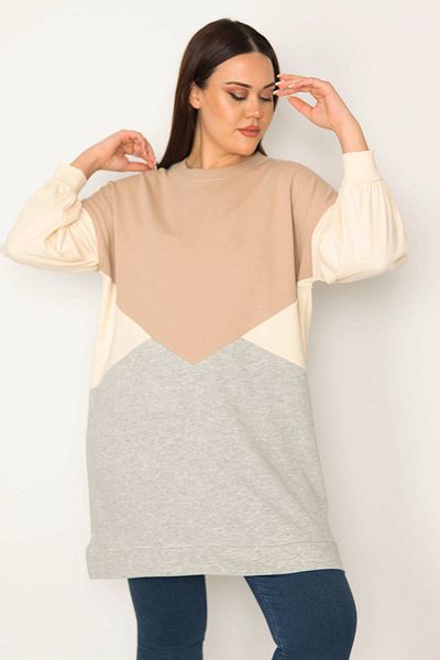 Şans Plus Size Sweatshirt - Multi-color - Relaxed fit