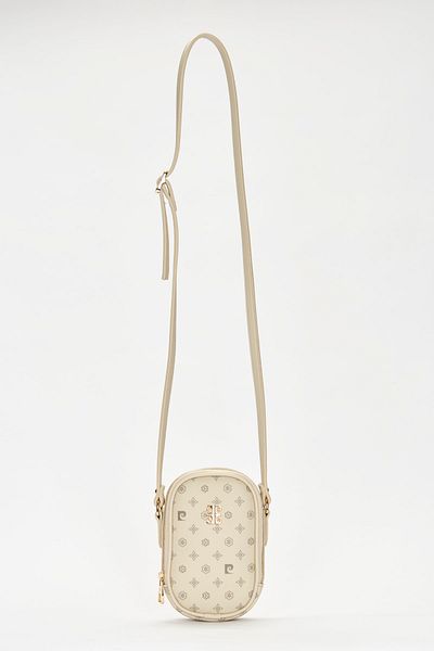 Pierre Cardin Beige Monogram Women's Shoulder Bag 05PO22Y1556