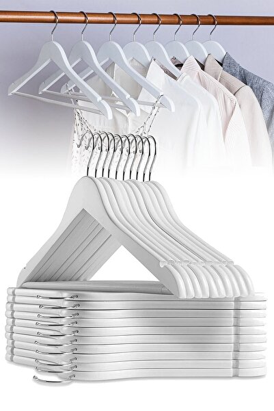 Vip Home Concept 24 قطعة من الملابس البلاستيكية ذات المظهر الخشبي وشماعات الم...