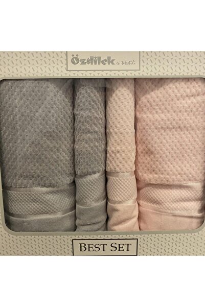 Özdilek Хамам Сеті Яскраво-сіро-рожевий Найкращий набір