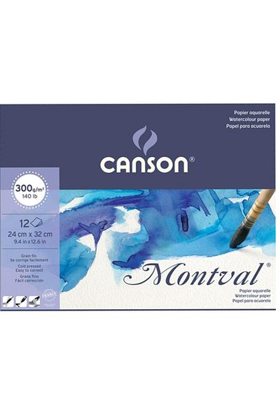 Canson Montval Watercolor Block Pad Canmontv 12 Sheets 24X32 cm 300 Gr Watercolor Block