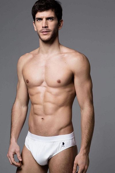 U.S. Polo Assn. ΒΑΣΗ. Polo Assn. Ανδρικό λευκό σετ 3 τεμαχίων - 80177