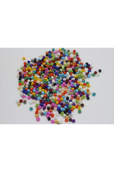 Hobimos 25 Gram Mixed Color Glass Sand Beads, Jewelry Making Beads