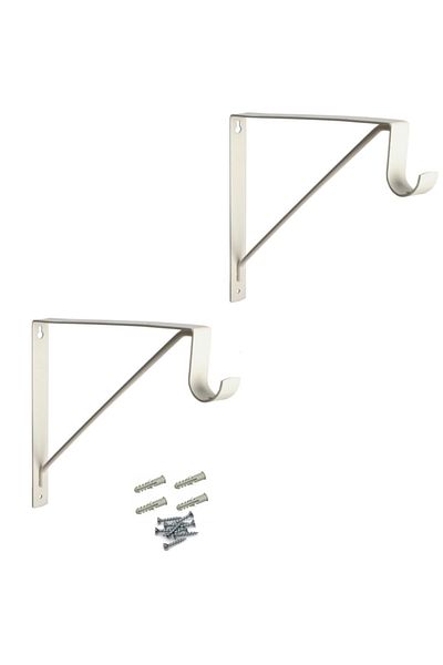 Depolife 25x25cm Metal Bracket Shelf Holder Fortmanto Iron Hanger Pipe Attachable Wall Mounted 2 Pieces