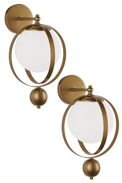 Begüsa Jupiter Sconce 2 Pieces Antique White Glass
