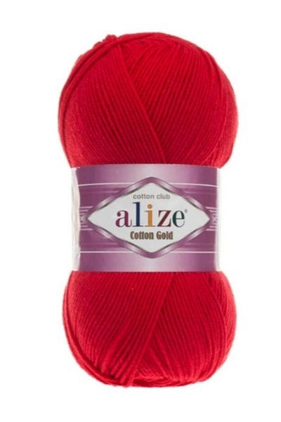 Alize Cotton Gold Hand Knitting Yarn - 56 Red