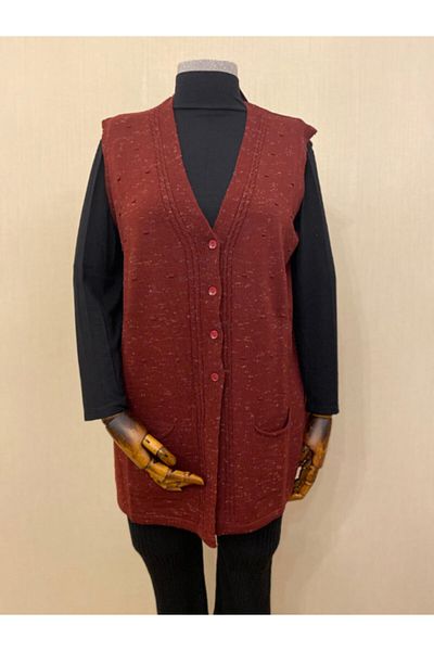 TEK Knitwear Mother Vest / Claret Red