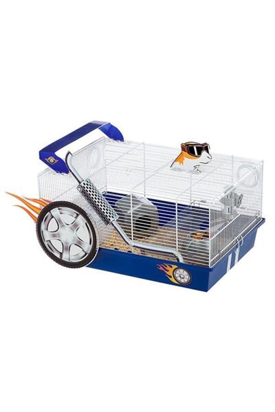Genel Markalar Dragster Yarış Arabası Temalı Hamster Kafesi 50x35x25 Cm