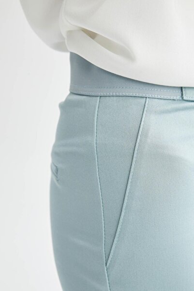 DeFacto Saténové kalhoty Sigaret Normal Pas Rovné nohavice