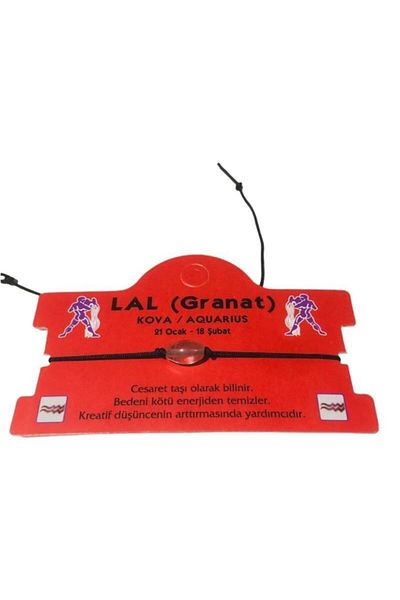 AlpCollection Natural Stone Aquarius Lal Granate - Adjustable Bracelet