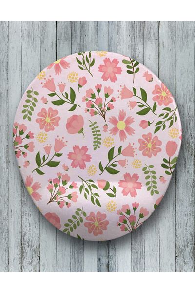 Onartem Pink Flower Mouse Pad with Oval Wrist Support