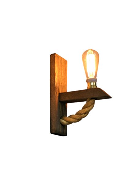 HÜMA Design Decorative Wooden Rope Rustic Wall Sconce Chandelier