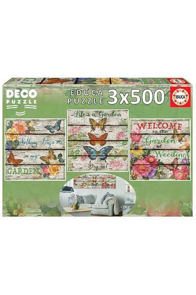 EDUCA Puzzle 3x500 Pieces Country Garden Pu