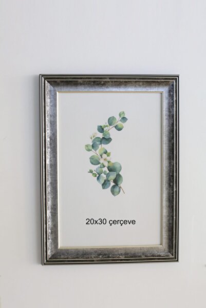 oversstore Dekoratif 20x30 Atlas Çerçeve Gümüş Yaldızlı