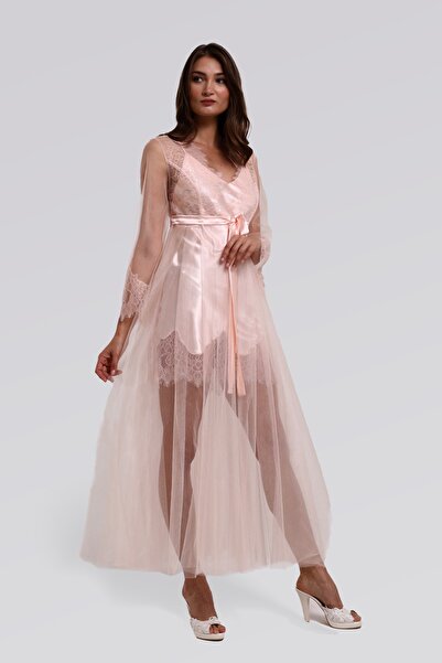 VİSON BY SEVİNÇ ÜRKMEZ Kadın Somon Altılı Çeyiz Seti