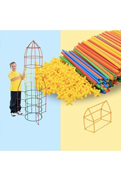 Ankatic أعواد الخيزران للخيال والقوة التعليمية 4D DIY كتلة 300 قطعة