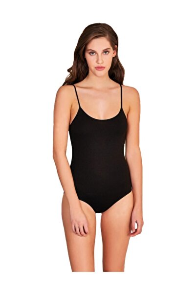 Berrak Жіночий чорний ліф на бретельках з еластичною тканиною та застібкою зн...