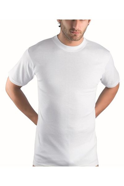 TEKKAPLAN Men's White Crew Neck Half Sleeve Undershirt 3 Piece
