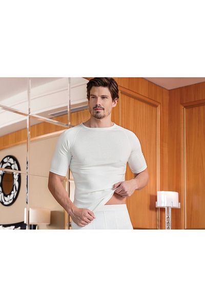 Berrak Ανδρικό εσώρουχο Ecru 9 Pack 756 Θερμικό κοντό μανίκι